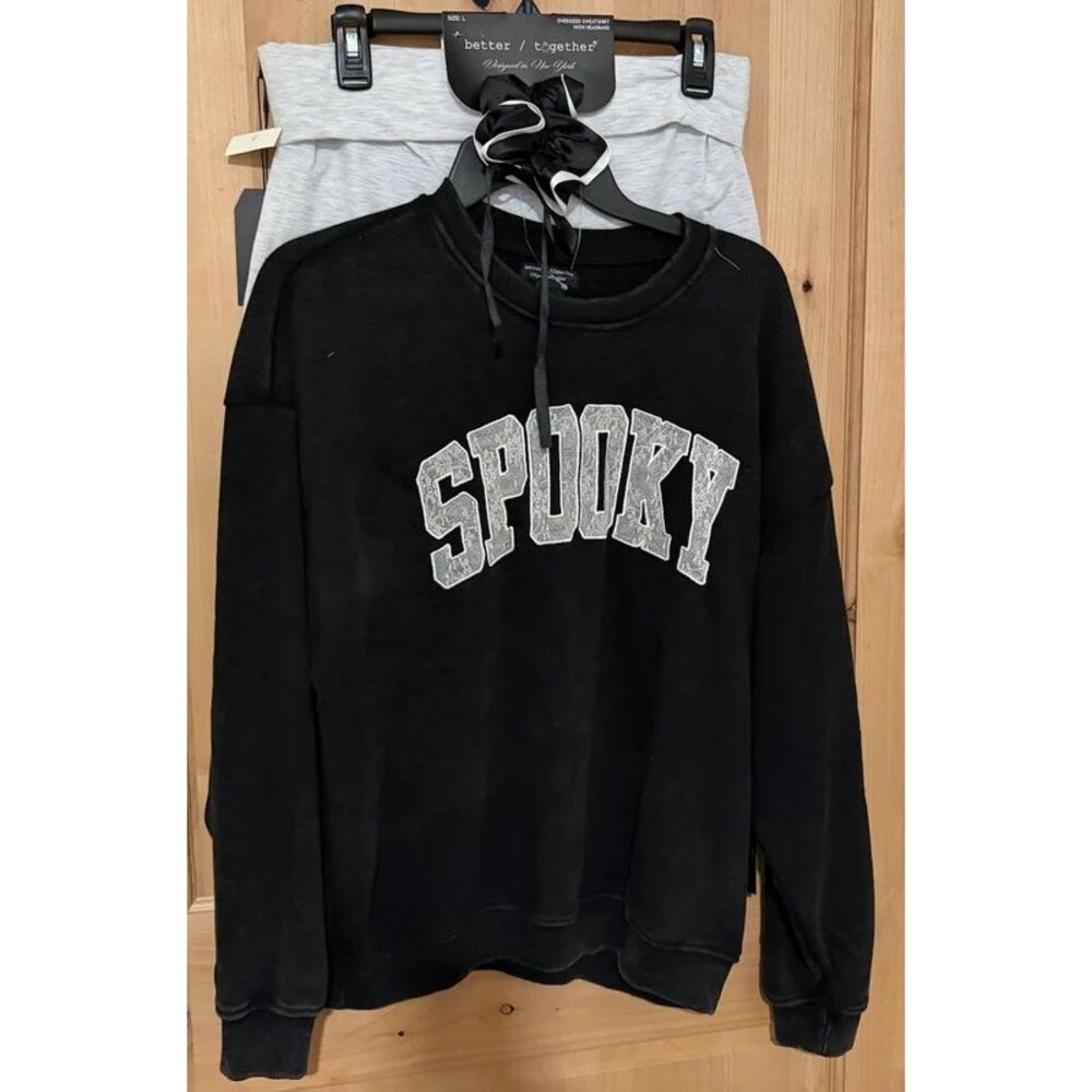 Better Together Spooky Oversized Sweatshirt with Headband L NWT